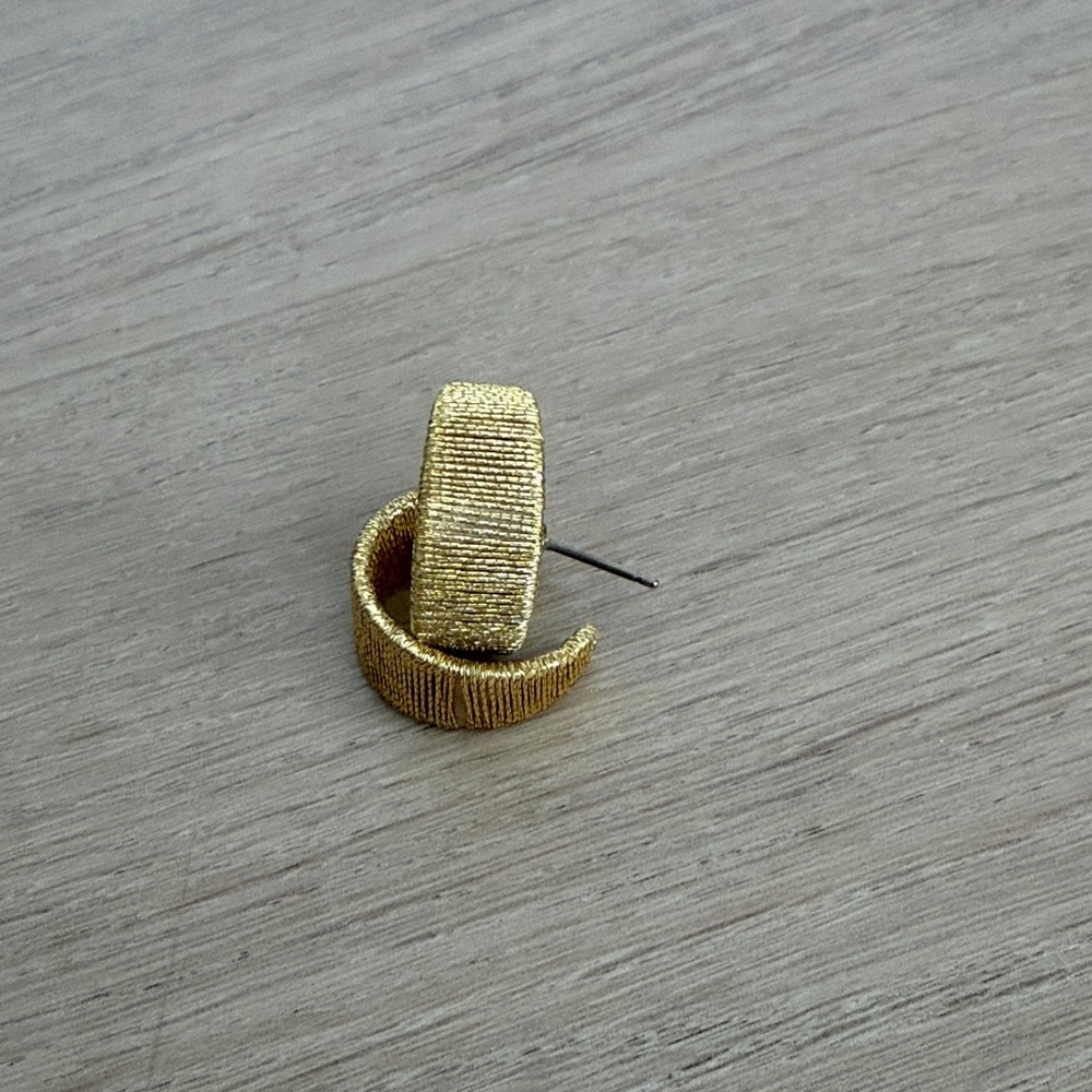 J Crew Gold Textured Hoop Earrings